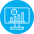 data and clock on computer in blue circle showing how your data is used in your ERP free trial